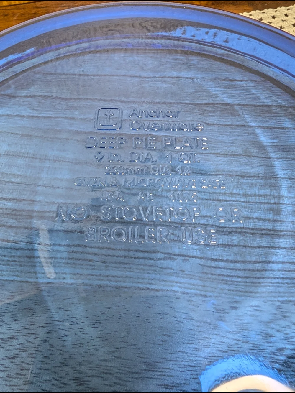 Vintage Anchor Hocking Cobalt Blue Glass Round 9
